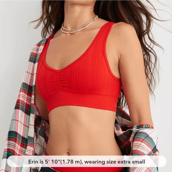 NWOT Aerie seamless cable knit padded bralette/crop top - Picture 3 of 3